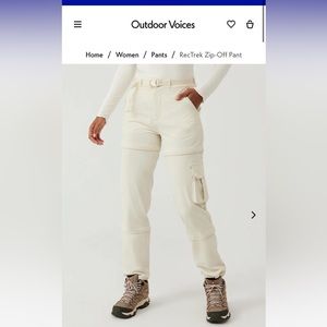 Outdoor voices XXS rectrek zip off pants